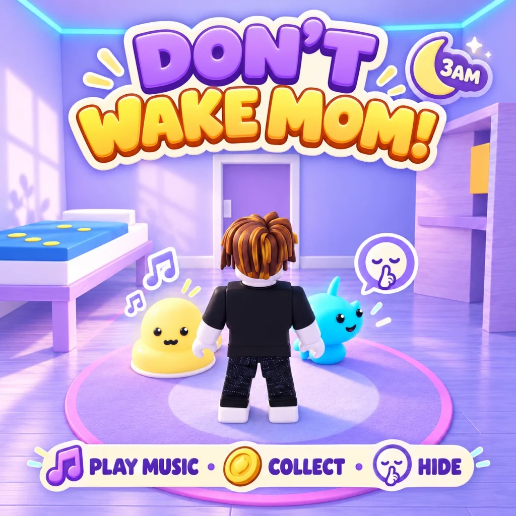 3AM promotional artwork: Don't wake Mom! Play music, collect, hide.